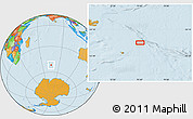 Political Location Map of the area around 51° 51' 10" S, 75° 43' 29" E