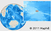 Shaded Relief Location Map of the area around 51° 51' 10" S, 75° 43' 29" E