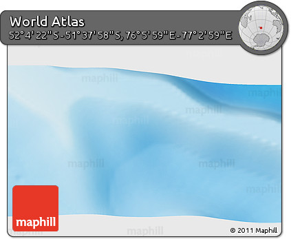 Physical 3D Map of the Area around 51° 51' 10" S, 76° 34' 29" E