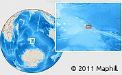 Shaded Relief Location Map of the area around 51° 51' 10" S, 76° 34' 29" E