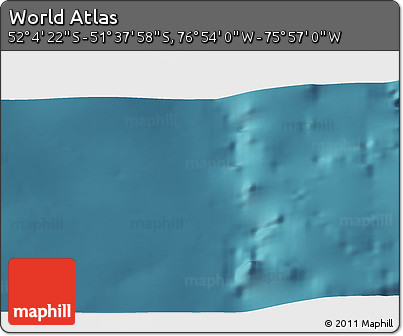 Satellite 3D Map of the Area around 51° 51' 10" S, 76° 25' 30" W
