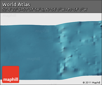 Satellite 3D Map of the Area around 51° 51' 10" S, 76° 25' 30" W