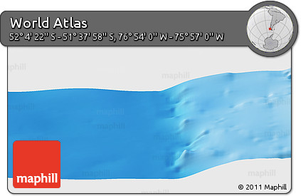 Physical Panoramic Map of the Area around 51° 51' 10" S, 76° 25' 30" W
