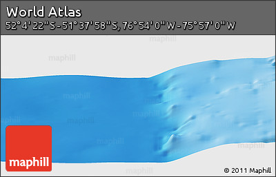 Physical Panoramic Map of the Area around 51° 51' 10" S, 76° 25' 30" W
