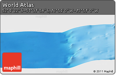 Physical Panoramic Map of the Area around 51° 51' 10" S, 76° 25' 30" W