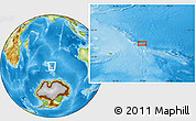 Physical Location Map of the area around 51° 51' 10" S, 77° 25' 30" E
