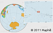 Political Location Map of the area around 51° 51' 10" S, 77° 25' 30" E