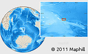 Shaded Relief Location Map of the area around 51° 51' 10" S, 77° 25' 30" E