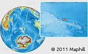 Physical Location Map of the area around 51° 51' 10" S, 78° 16' 30" E