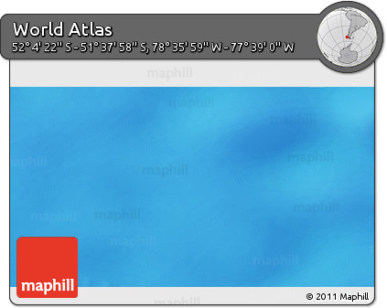 Physical 3D Map of the Area around 51° 51' 10" S, 78° 7' 30" W