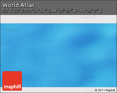 Physical 3D Map of the Area around 51° 51' 10" S, 78° 7' 30" W