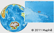 Physical Location Map of the area around 51° 51' 10" S, 79° 7' 30" E