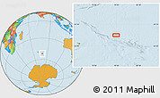 Political Location Map of the area around 51° 51' 10" S, 79° 7' 30" E