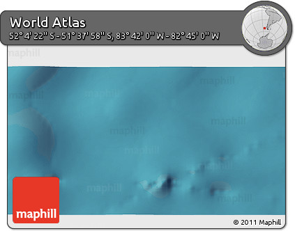 Satellite 3D Map of the Area around 51° 51' 10" S, 83° 13' 29" W