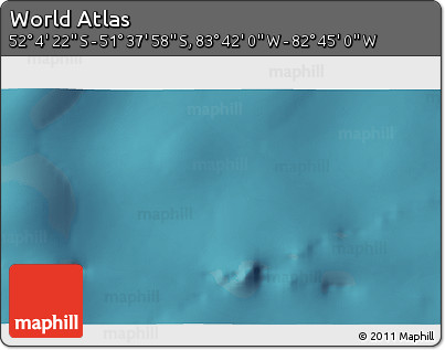 Satellite 3D Map of the Area around 51° 51' 10" S, 83° 13' 29" W