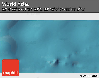 Satellite 3D Map of the Area around 51° 51' 10" S, 83° 13' 29" W