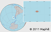 Gray Location Map of the area around 51° 51' 10" S, 83° 13' 29" W