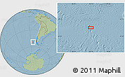 Savanna Style Location Map of the area around 51° 51' 10" S, 83° 13' 29" W, hill shading