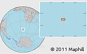 Gray Location Map of the area around 51° 51' 10" S, 8° 34' 29" E
