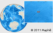 Shaded Relief Location Map of the area around 51° 51' 10" S, 91° 1' 30" E