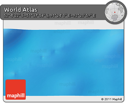 Physical 3D Map of the Area around 51° 51' 10" S, 91° 52' 30" E