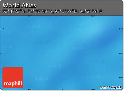 Physical Map of the Area around 51° 51' 10" S, 93° 34' 29" E