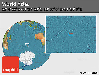 Satellite Location Map of the Area around 51° 51' 10" S, 94° 25' 30" E