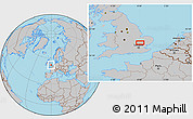 Gray Location Map of Hitchin