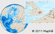 Shaded Relief Location Map of Hitchin