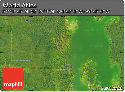 Satellite Map of the Area around 52° 6' 54" N, 100° 13' 29" W