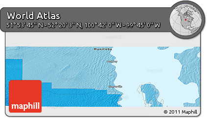 Political Panoramic Map of the Area around 52° 6' 54" N, 100° 13' 29" W