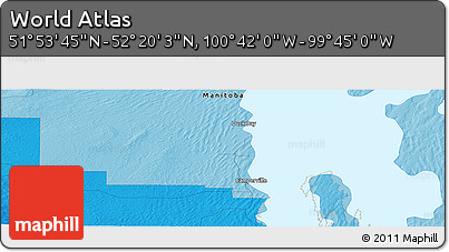 Political Panoramic Map of the Area around 52° 6' 54" N, 100° 13' 29" W