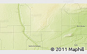 Physical 3D Map of the area around 52° 6' 54" N, 101° 55' 30" W