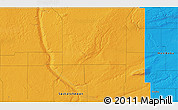 Political 3D Map of the area around 52° 6' 54" N, 101° 55' 30" W