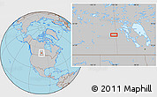Gray Location Map of the area around 52° 6' 54" N, 101° 55' 30" W