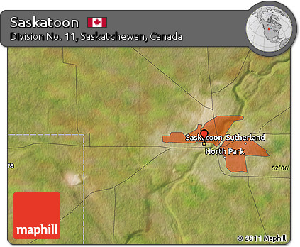 Satellite Map of Saskatoon