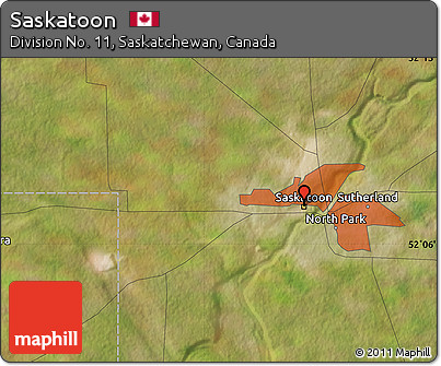 Satellite Map of Saskatoon