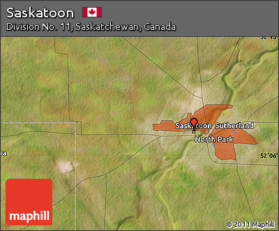 Satellite Map of Saskatoon