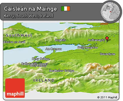 Physical Panoramic Map of Caisleán Na Mainge