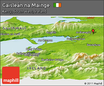 Physical Panoramic Map of Caisleán Na Mainge