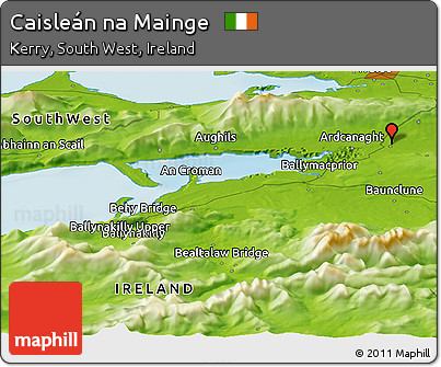 Physical Panoramic Map of Caisleán Na Mainge