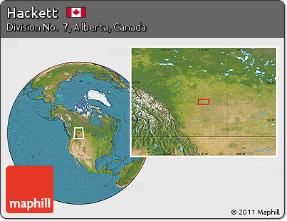 Satellite Location Map of Hackett