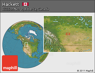 Satellite Location Map of Hackett