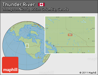 Savanna Style Location Map of Thunder River