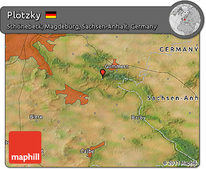 Satellite 3D Map of Plötzky