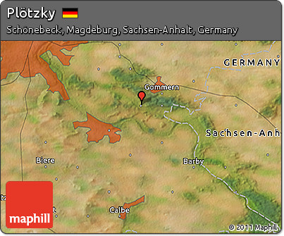 Satellite 3D Map of Plötzky