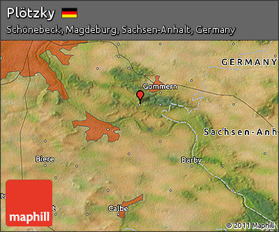 Satellite 3D Map of Plötzky