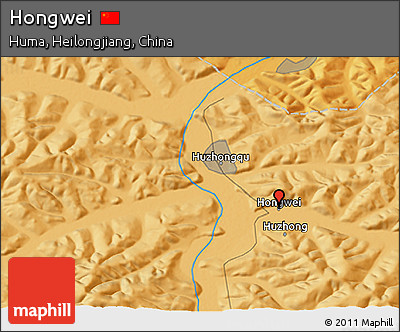 Political 3D Map of Hongwei