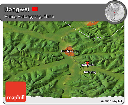 Satellite 3D Map of Hongwei