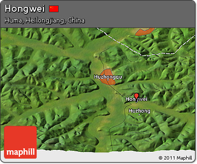 Satellite 3D Map of Hongwei